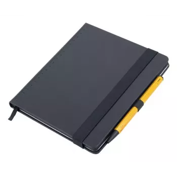 TROIKA BLACK SLIMPAD Bloc-notes A5 avec stylo jaune