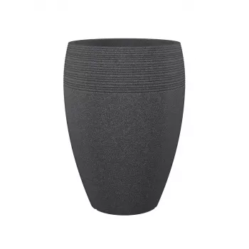 Pot de fleurs Emsa Landhaus 283/65 noir granit D47 – pot rond 47 cm, 38 L, résistant aux UV et au gel, intérieur/extérieur
