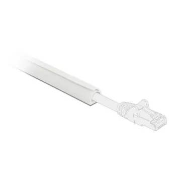 Delock Goulotte de câble autocollante avec couvercle coulissant 25 x 10 mm, 1 m, lot de 5, blanc