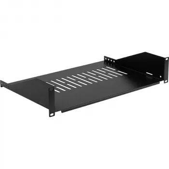 EFB ELEKTRONIK Étagère fixe pour rack 19 inch 2U, profondeur 300 mm, charge 22 kg, noir profond RAL 9005