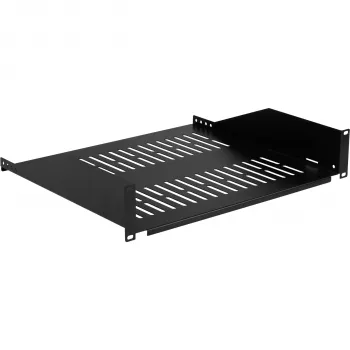EFB Elektronik Étagère fixe pour rack 19 inch 2U, profondeur 400 mm, charge 22 kg, noir RAL 9005