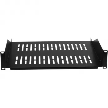EFB Elektronik Étagère fixe pour rack 19 inch 2U, profondeur 400 mm, charge 22 kg, noir RAL 9005