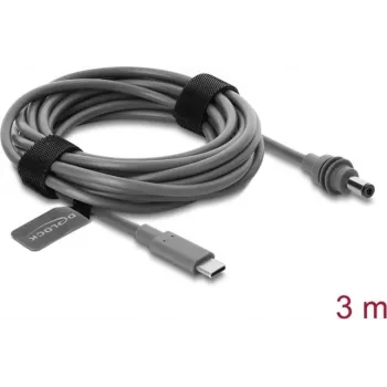Delock Câble d'alimentation USB Type-C™ vers DC 5,5 x 2,1 mm pour Starlink Mini, 3 m, gris