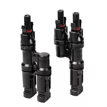 Ensemble de connecteurs solaires en Y LogiLink, 2 pièces, compatible MC4, mâle et femelle, PVC, noir
