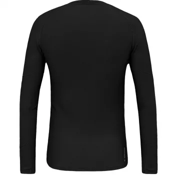 T-shirt manches longues Salewa Cristallo Warm Amr pour homme, sous-couche mérinos Alpine - Black Out