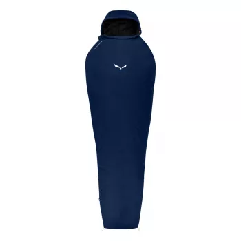 Sac de couchage synthétique Micro II 800 Salewa, 185 cm, fermeture éclair à gauche, Blue Depth