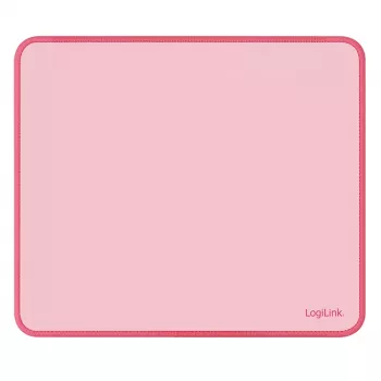 Tapis de souris LogiLink 220 x 250 mm rose - surface textile, base antidérapante en caoutchouc