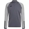 Sweat d'entraînement adidas Tiro 23 Competition homme Team Grey Four coupe slim demi-zip manches longues AEROREADY polyester recyclé HU1316