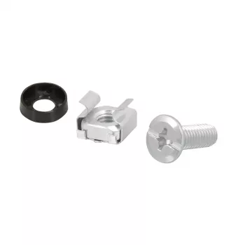 Kit de montage en rack 19 inch LogiLink AC0114 M5, ensemble de 50 pièces avec vis, écrous cage et rondelles, acier zingué