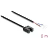 Barrière photoélectrique en fourche Delock 5 mm type U avec 4 extrémités de câble ouvertes NPN L/D commutable 2 m