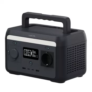 Station électrique portable LogiLink 300 W batterie LiFePO4, 288 Wh onde sinusoïdale pure, 60 W USB-C PD, QC3.0, Solar Ready