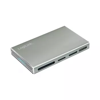 Lecteur de cartes LogiLink USB 3.2 Gen1 5-en-1, boîtier métallique, argent