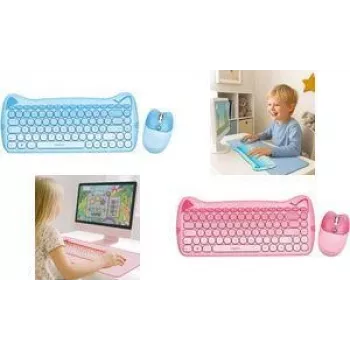Ensemble clavier et souris LogiLink Kids 2.4G, rose