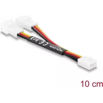 Câble en Y pour ventilateur Delock 1 x 3 broches femelle vers 2 x 3 broches mâle 10 cm