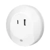 Veilleuse LED LogiLink avec capteur crépusculaire, 1x USB-A & 1x USB-C, 18 W de puissance totale