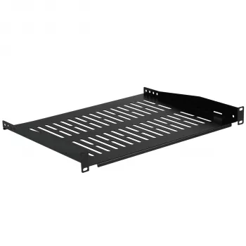 Étagère fixe rack EFB Elektronik 19 pouces 1U, profondeur 350 mm, charge 10 kg, noir RAL 9005