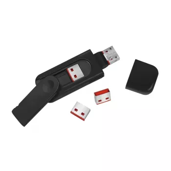 Bloqueur de port USB-A LogiLink AU0054 avec 1 clé et 4 serrures, version voyage, noir
