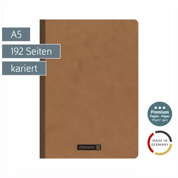 Carnet de notes Brunnen FACT!plus A5 quadrillé 96 feuilles marron