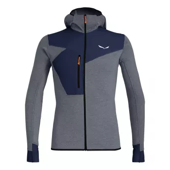 T-shirt à capuche à manches longues et zip intégral Salewa Puez 2 Dry Navy Blazer XL