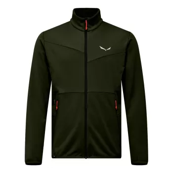 Sweat à capuche polaire Salewa Puez Cammino full-zip homme, vert olive foncé, taille XL