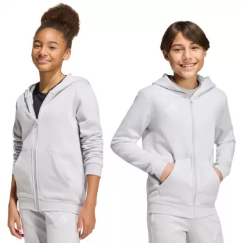 adidas Entrada 26 Full Zip Hoodie sweat à capuche enfant gris clair KH1779 164 cm