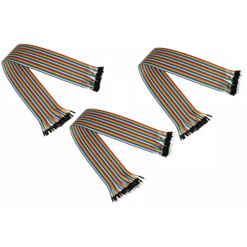 Kabelmeister ensemble de fils de liaison 40 broches, 3 nappes (mâle-mâle, femelle-femelle, mâle-femelle), 20 cm, 24 AWG, couleurs arc-en-ciel, pour Arduino, Raspberry Pi, plaque de prototypage