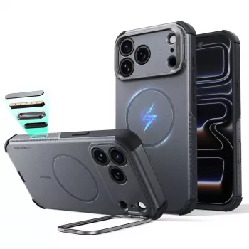 Coque ESR Cyber Tough Kickstand MagSafe pour iPhone 17 Pro / 18 Pro gris