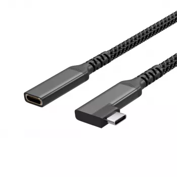 Câble d'extension USB-C ShiverPeaks 3.2 Gen 2 PD 100W coudé 90° mâle vers femelle 0,5m noir