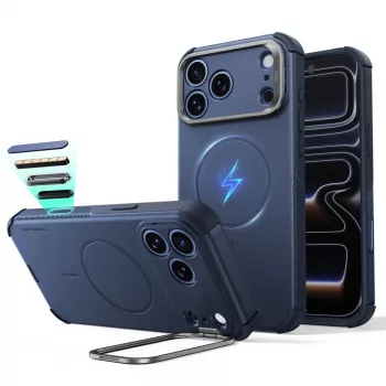 Coque MagSafe ESR Cyber Tough Kickstand pour iPhone 17 Pro / 18 Pro - Bleu