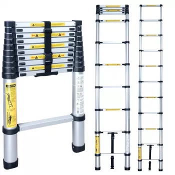 Échelle télescopique BL-T380 380 cm, 13 échelons, aluminium, EN131, 150 kg