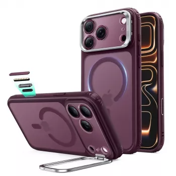 ESR Classic Hybrid Kickstand Coque MagSafe pour iPhone 17 Pro Max / 18 Pro Max - bordeaux profond mat