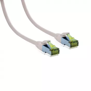 IT-BUDGET Cat.6A S/FTP LSZH Patch Cable, 0.5m, White, 10Gbps, PoE+, 600MHz, Copper