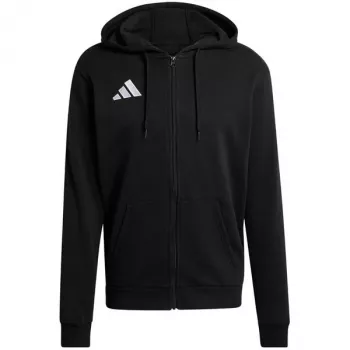 Sweat à capuche à fermeture éclair intégrale adidas Entrada 26 pour homme, noir, S