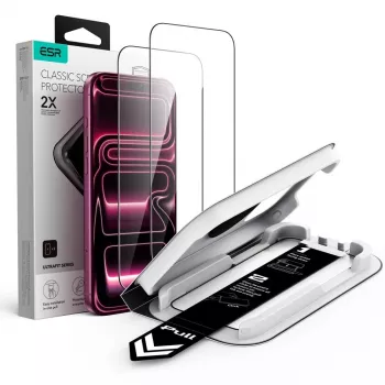ESR Ultra-Fit Classic protection d'écran en verre trempé lot de 2 pour iPhone 17 Pro / 18 Pro - noir