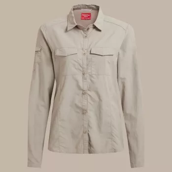 Chemise de voyage Craghoppers NosiLife Adventure LS Shirt III pour femme - Soft Mushroom