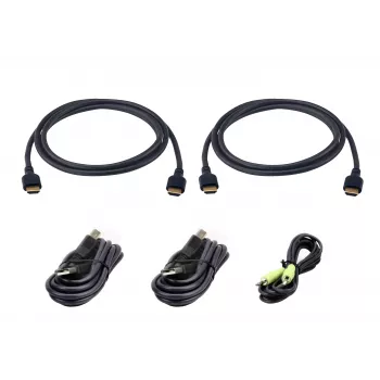 Câble KVM ATEN 2L-7D02UH21X5 Ultra High Speed, DisplayPort, USB, audio, 5 m, noir