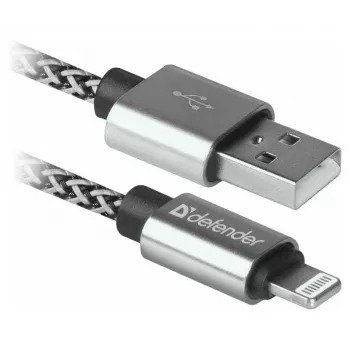 Defender câble USB-A vers Lightning 1,0m 2,1A blanc