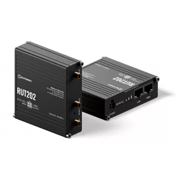 Routeur 4G LTE Wi-Fi Teltonika Networks RUT202, Dual SIM, 2x Ethernet, montage sur rail DIN/mural, aluminium