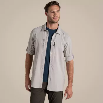 Chemise de voyage à manches longues Craghoppers NosiLife Pro Long Sleeve Shirt V pour homme, Parchment, L