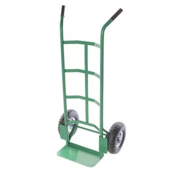 Diable HT008 150 kg chariot de manutention pliable en acier avec roues en caoutchouc plein noir/rouge