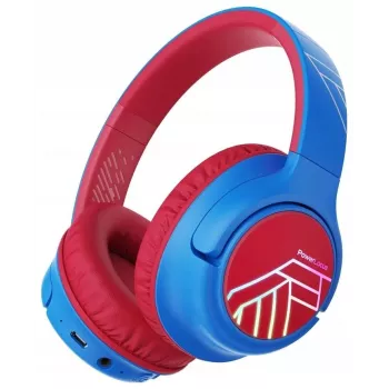 PowerLocus Bobo Kids Wireless Headphones, LED, AUX, Blue/Red