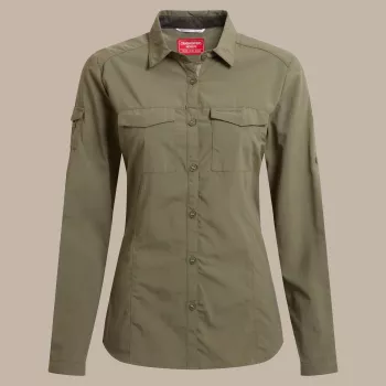 Chemise NosiLife Adventure LS Shirt III Craghoppers pour femme - Wild Olive - L
