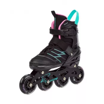 Meteor Buzzy Patins à roues alignées réglables noir-rose-menthe EU 34-38