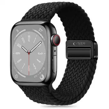 Bracelet à boucle magnétique en nylon Tech-Protect pour Apple Watch 8/9/10/11/SE/Ultra (44/45/46/49 mm) noir