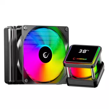 Ventirad liquide CPU Rampage INFINITE V120 ARGB 120 mm avec affichage de température, noir