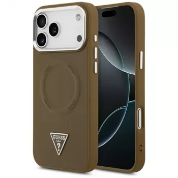 Guess Triangle Logo MagSafe Case for iPhone 17 Pro (Brown)