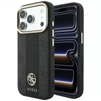 Guess 4G Stripe Round and Classic Logos MagSafe Case for iPhone 18 Pro Max / 17 Pro Max - Black