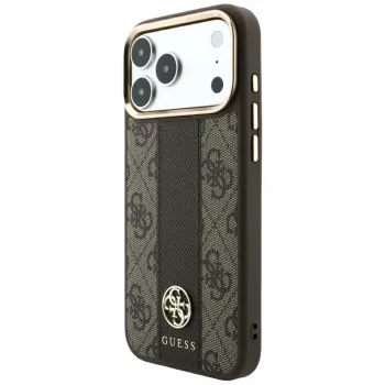 Guess 4G Stripe Round and Classic Logos MagSafe Case for iPhone 18 Pro / 17 Pro - Brown
