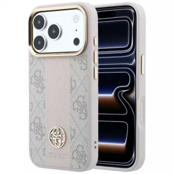 Guess 4G Stripe Round & Classic Logos MagSafe Case for iPhone 18 Pro / 17 Pro - Pink