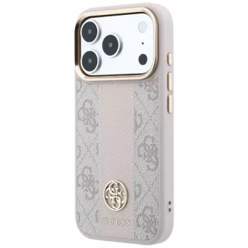 Guess 4G Stripe Round & Classic Logos MagSafe Case for iPhone 18 Pro / 17 Pro - Pink